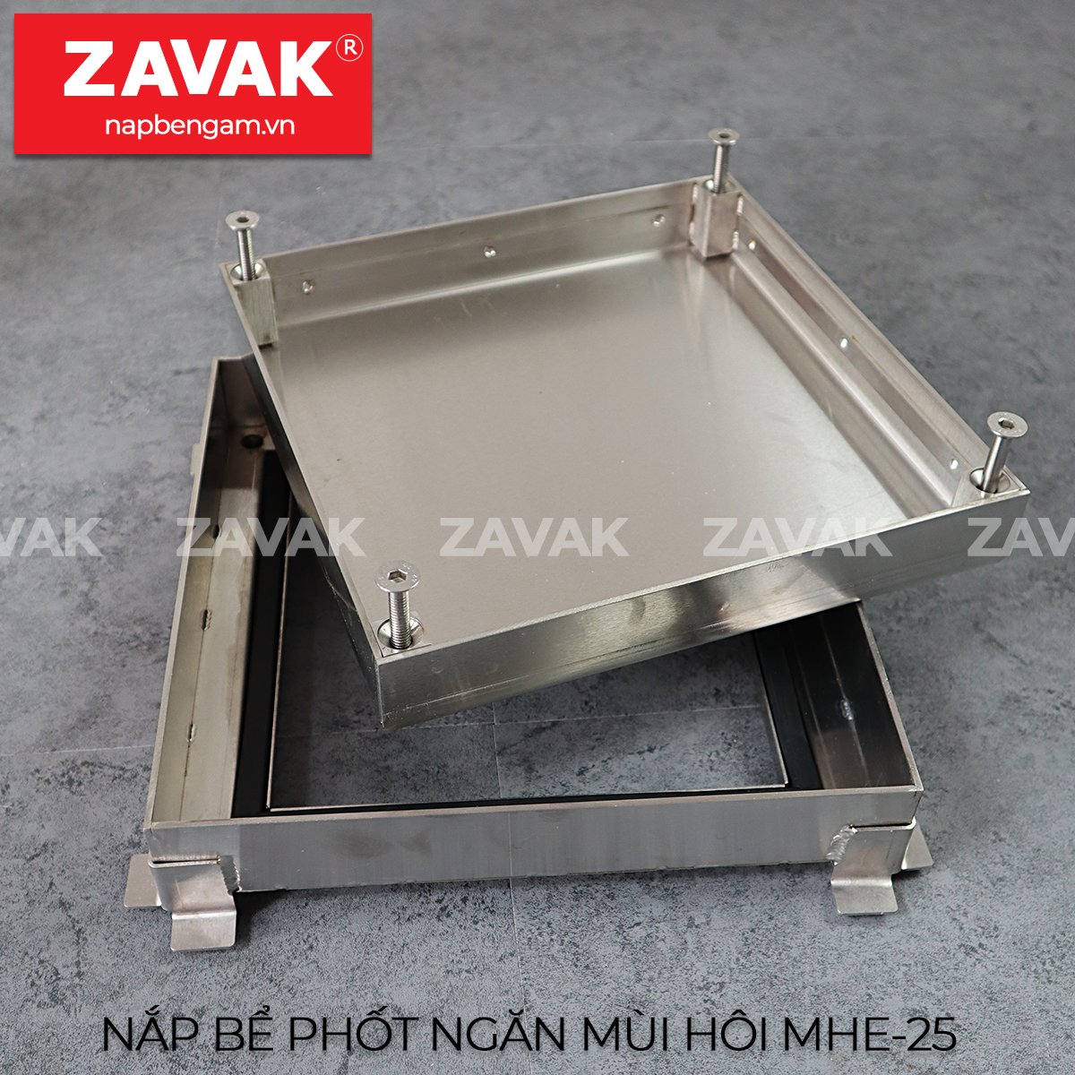 Nắp bể phốt ngăn mùi inox Zavak MHe25