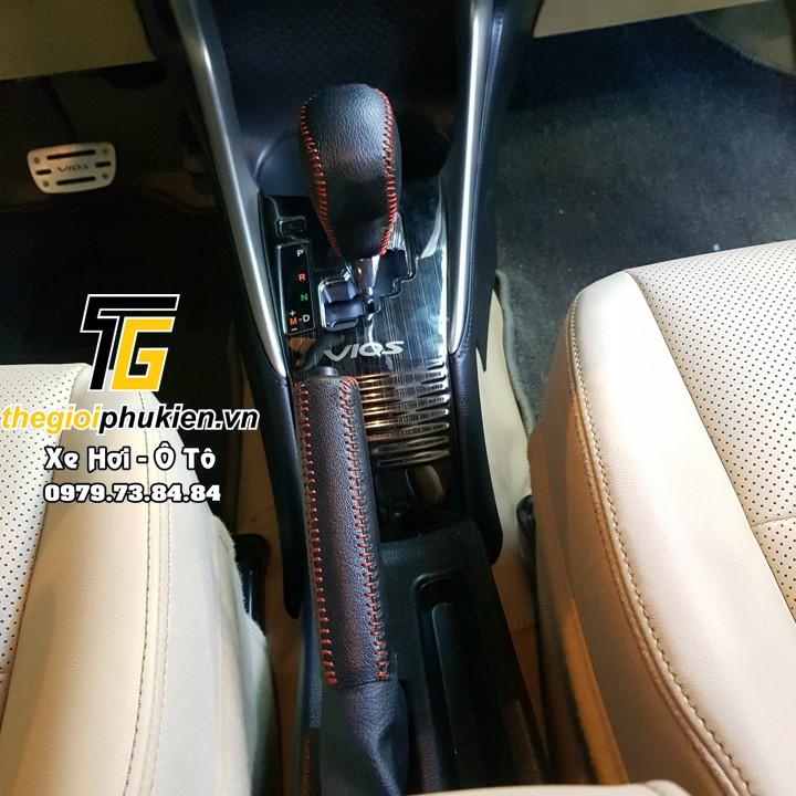 Bọc da tay nắm cần số, phanh tay Toyota Vios 2019-2021