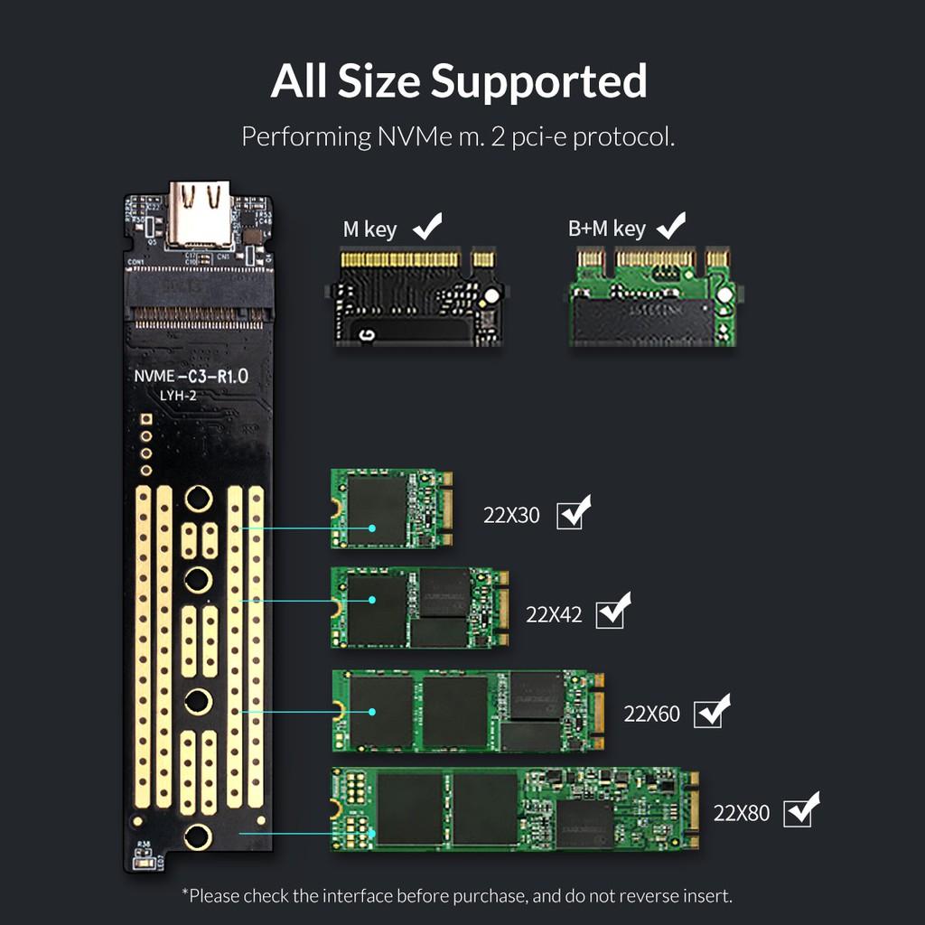 Hộp gắn SSD ORICO NVME M.2