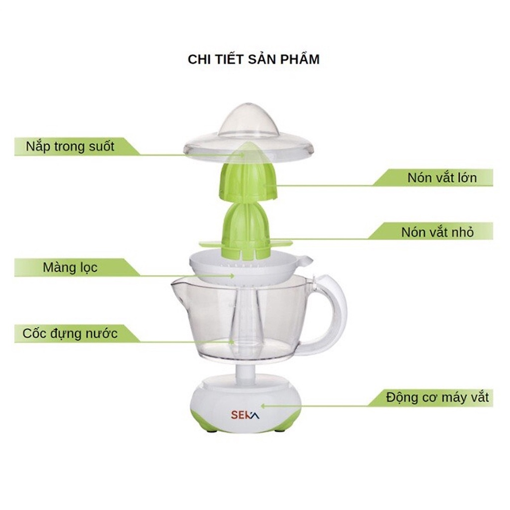 Máy vắt nước cam Seka SK-689 tự động 2 chiều dùng điện giúp vắt kiệt lượng nước