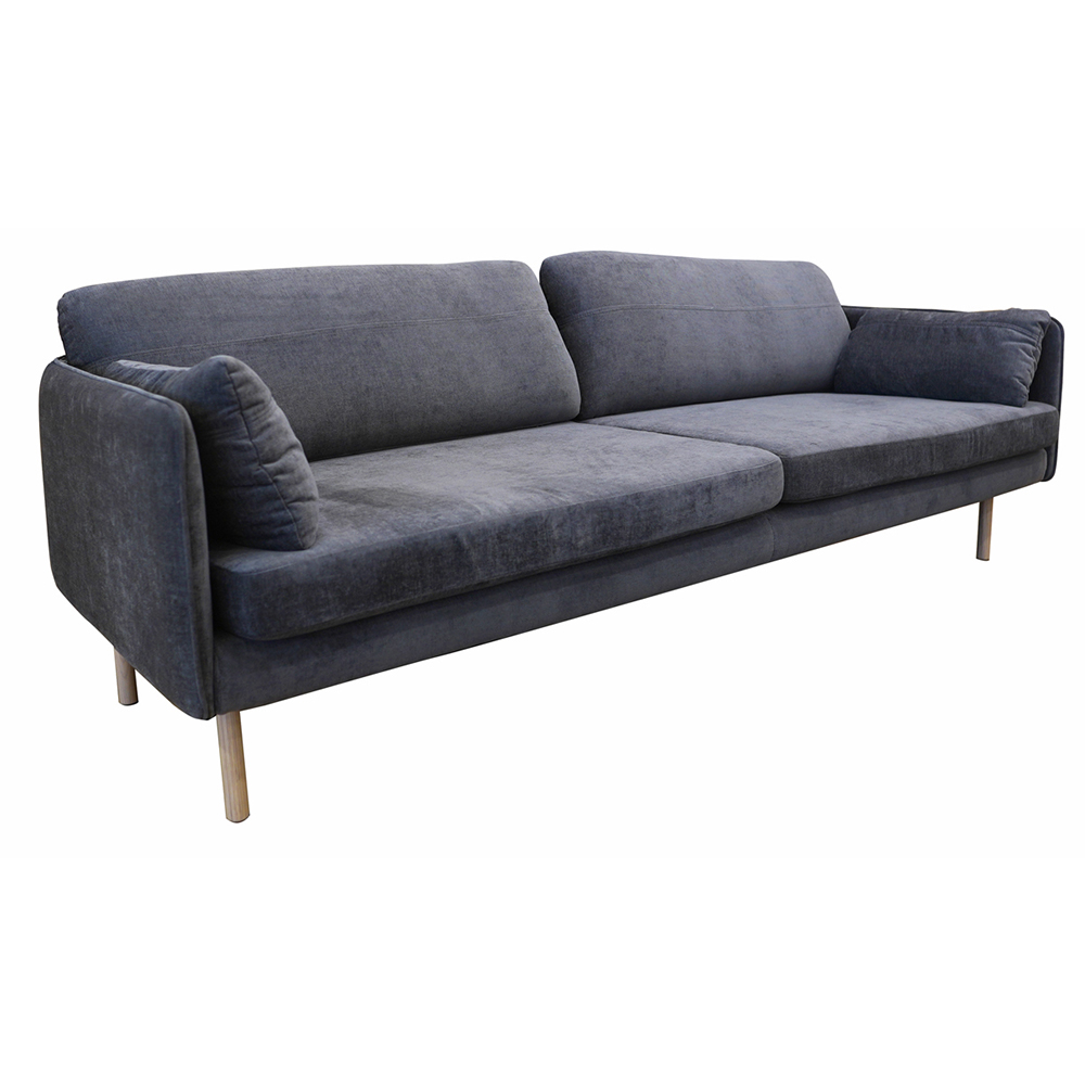 Sofa 3S JYSK Its-1000 vải polyester xám đậm/chân gỗ sồi R215xS82xC75cm