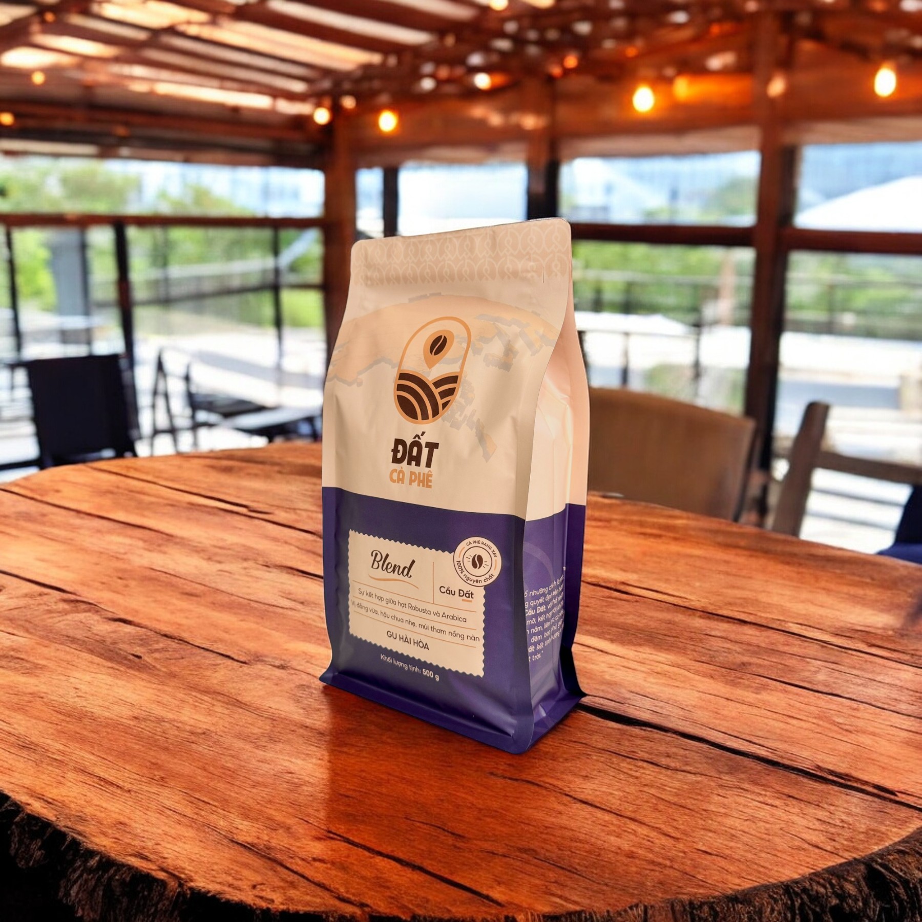Cà Phê Blend Nguyên Chất Đất Cà Phê 500g - 70% Robusta &amp; 30% Arabica | Pure Coffee Blend - Gu Hài Hòa