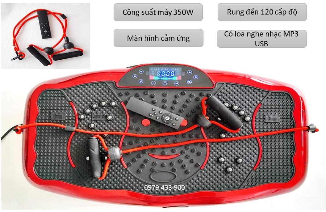 Máy Rung Toàn Thân FitNess- Tốc độ 120 Công suất 350W - Có Bluetooth Nghe Nhạc Có điều khiển từ xa.