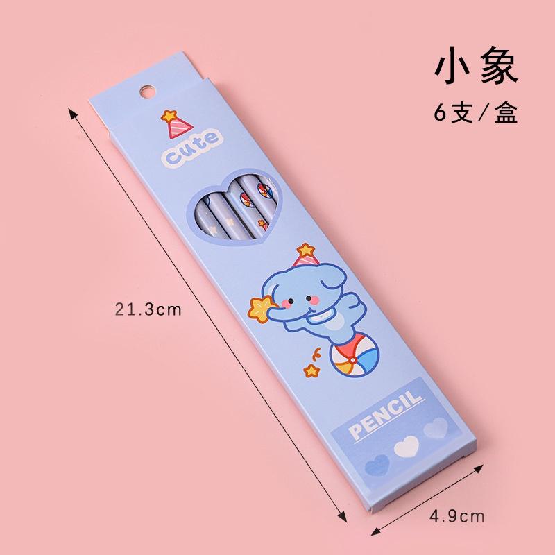 Hộp 6 chiếc bút chì kèm tẩy gấu xinh cute - nguồn hàng giá sỉ