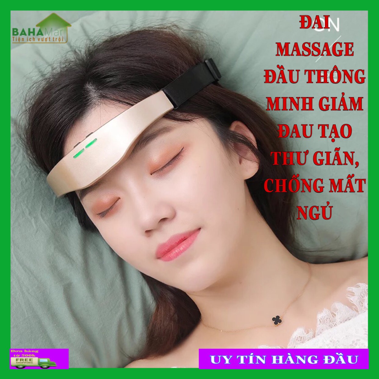 ĐAI MASSAGE ĐẦU THÔNG MINH GIẢM ĐAU TẠO THƯ GIÃN, CHỐNG MẤT NGỦ "BAHAMAR" Chỉ cần 15 phút mỗi ngày, có thể dễ dàng thưởng thức một giấc ngủ thoải mái và ổn định đồng hồ sinh học.