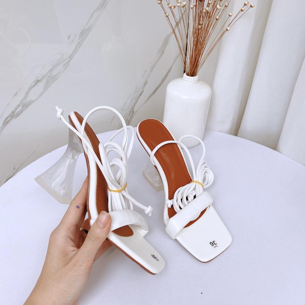 Ảnh thật Sandal Chiến Binh Dây Mảnh Gót Trong Đế Vuông 7cm G139