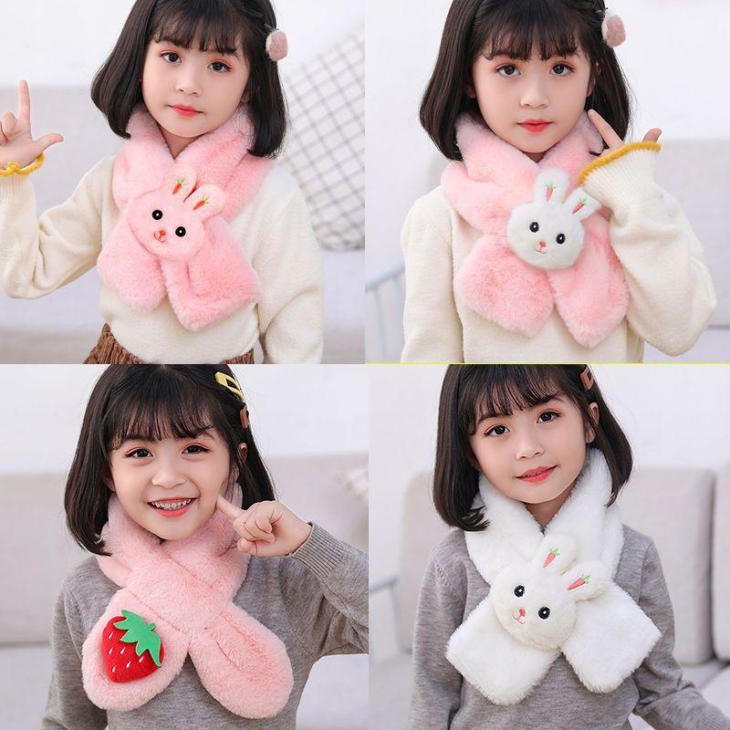 Khăn Quàng Cổ Lông Mềm Đính Trái Cây Cute Siêu Ấm