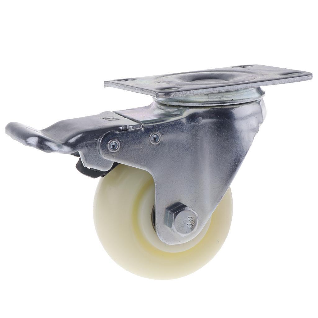 3Inch White PP Swivel Plate Caster Wheels 90kg 200lbs Trolley Cart