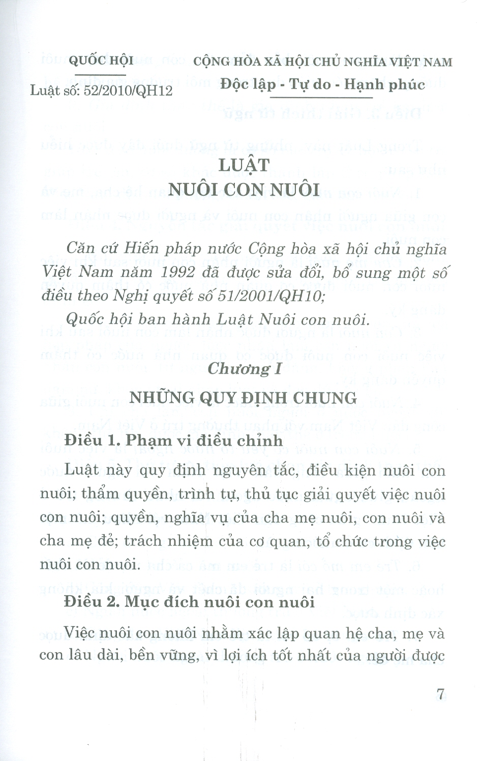 Luật Nuôi Con Nuôi Năm 2010