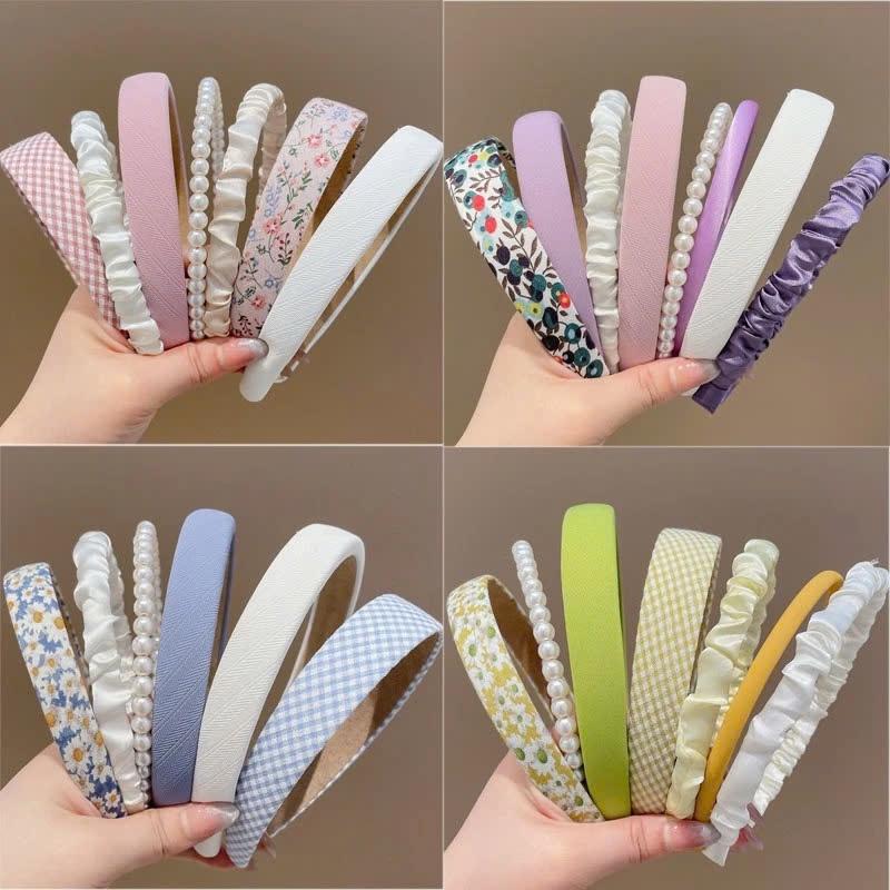 Set 5 Bờm Tóc Vải Màu Pastel Xinh Xắn Dễ Thương Cho Nữ