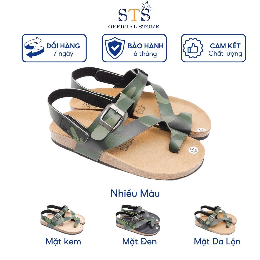 Sandal Đế Trấu Mẫu Camo Rằn Ri Quai chéo Xỏ Ngón Da PU cao cấp thời trang đi chơi đi học đi làm mã CM20