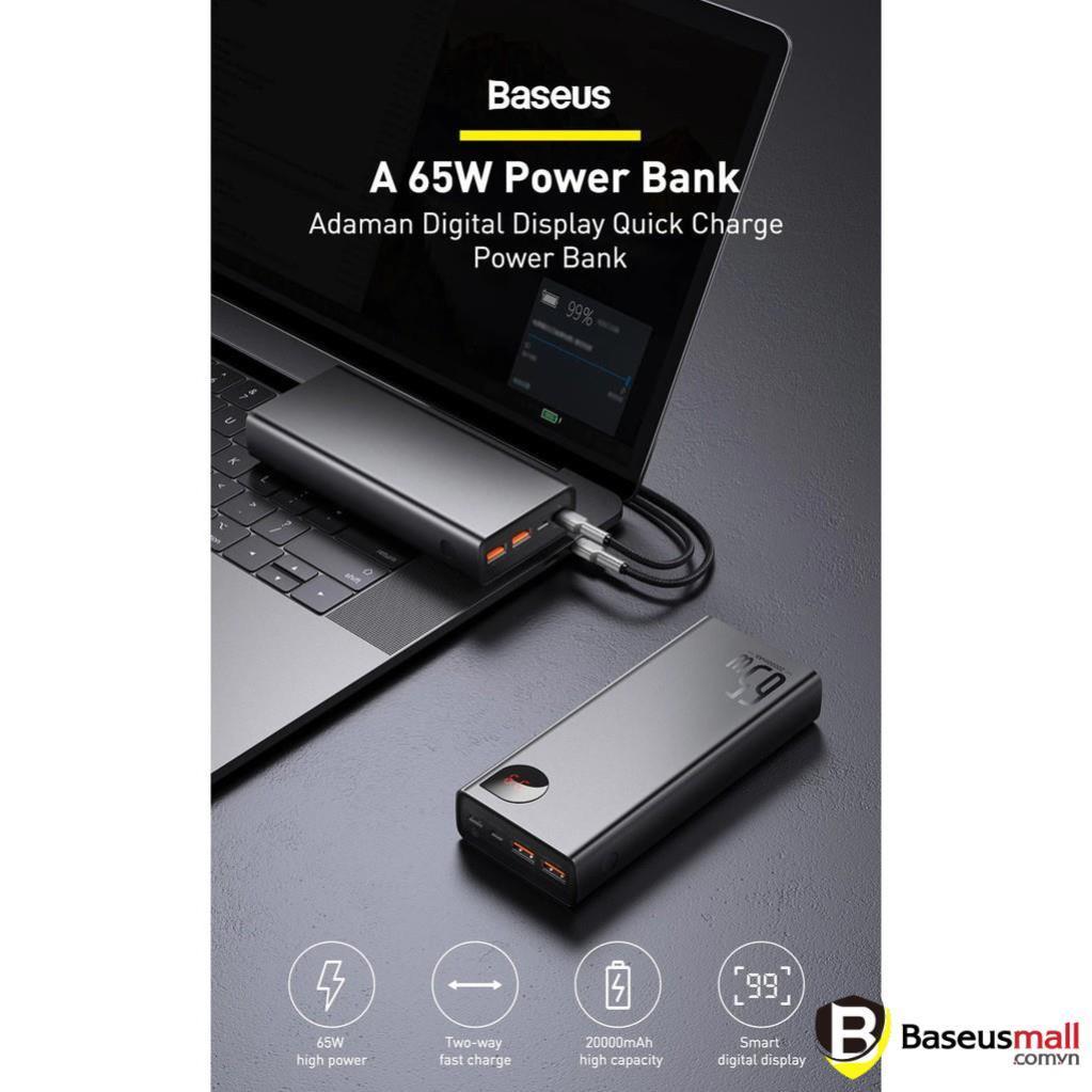 Pin sạc dự phòng Baseus Adaman Digital Display Quick Charge 20000mAh 65W - Hàng chính hãng