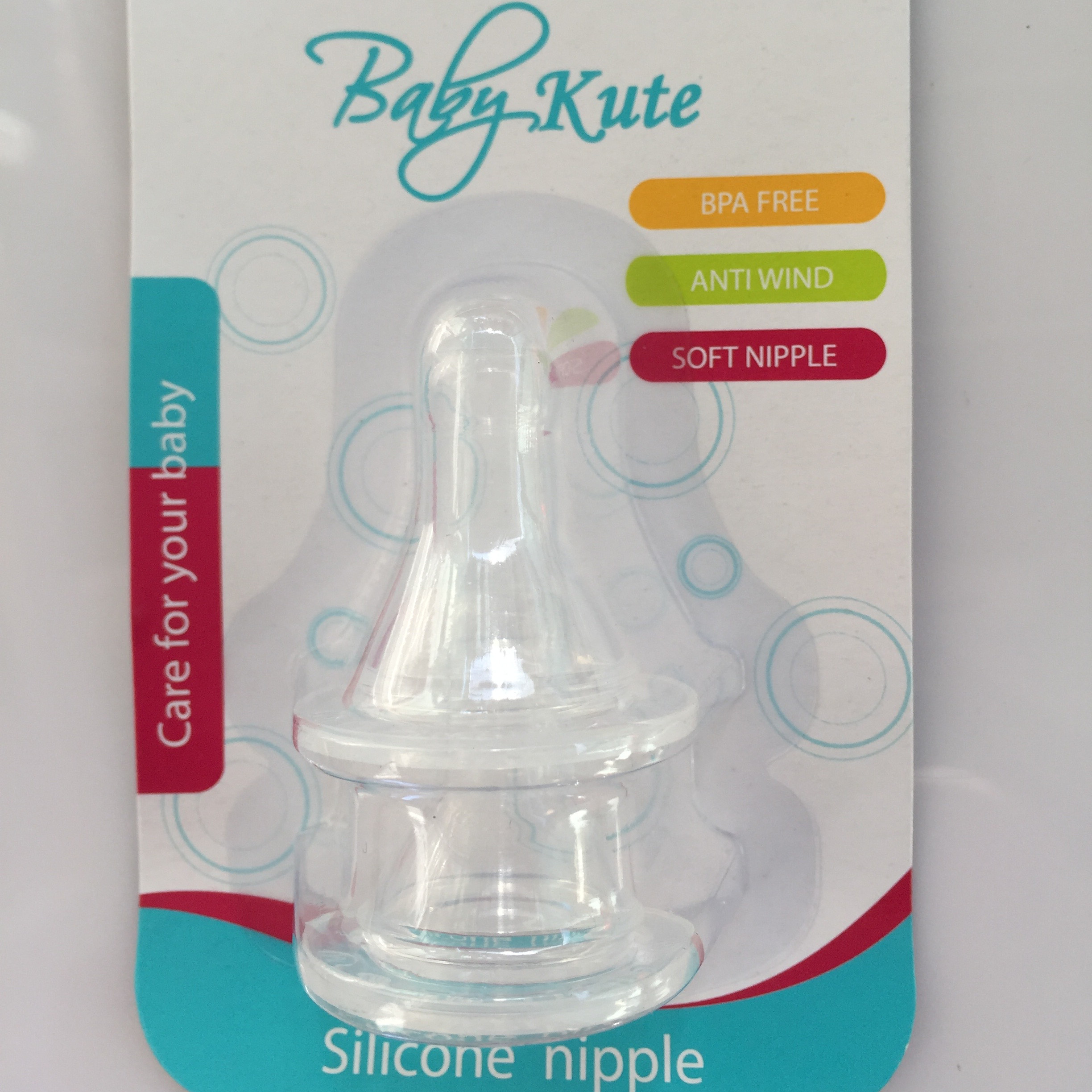 Bộ 2 núm ti cổ hẹp bằng Silicone siêu mềm an toàn cho bé Baby Kute size M nhập khẩu từ Thái Lan