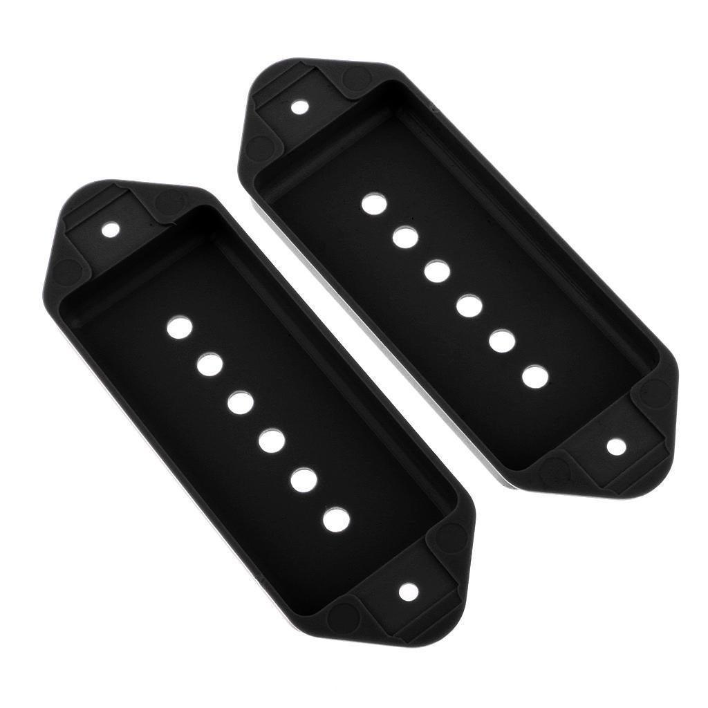 2Pcs Black Humbucker Pickup Covers 50mm 52mm Pole Space Electric Guitar Parts