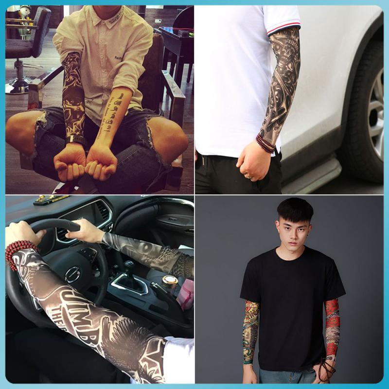 Hình Xăm Tay Thoáng Khí Mồ Hôi Bấc UV Chống Nắng Bảo Vệ Cánh Tay Bảo Vệ Cho Đi Xe Đạp Câu Cá Tay Full Cánh Tay Tay Color: H Size: 1PCS