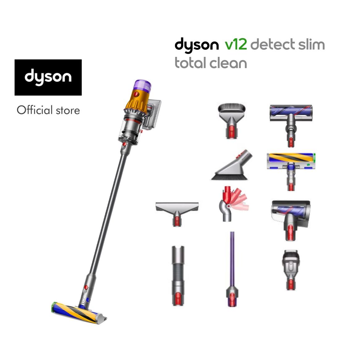 Máy Hút Bụi Cầm Tay Không Dây Dyson V12 Detect Slim, Total Clean Cordless Vacuum Cleaner, Bộ Lọc Hepa, Nhập Khẩu