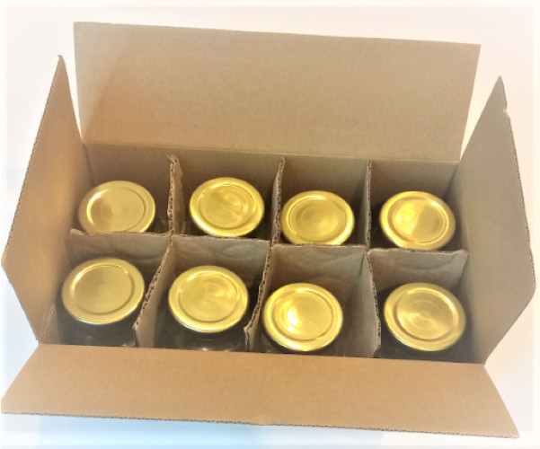Combo 8 hũ thủy tinh 70ml nắp thiếc vàng vặn - hủ nhỏ đựng tổ yến chưng, dầu dừa, gia vị