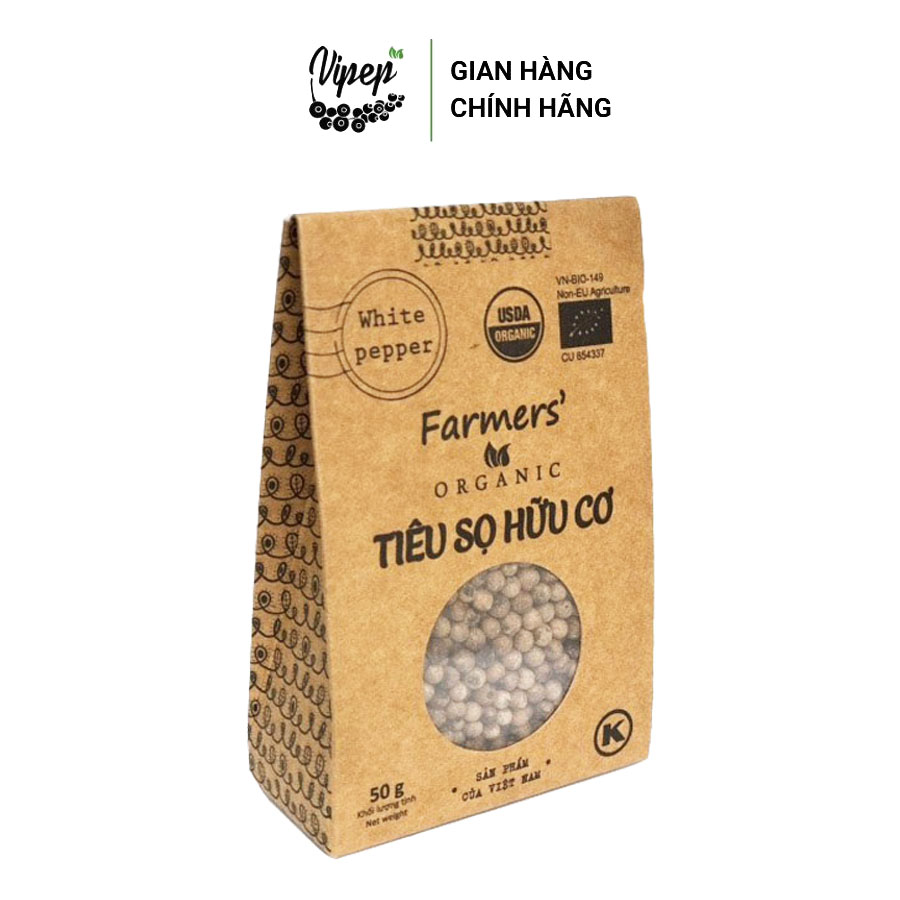 Tiêu Sọ Hạt Farmers' Organic Vipep Túi Giấy 50g