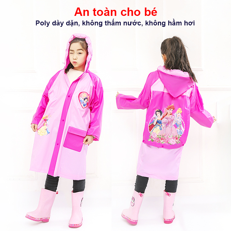 Áo mưa trẻ em hoạt hình Elsa & Peppa đáng yêu cho bé 4-10 tuổi – AM004