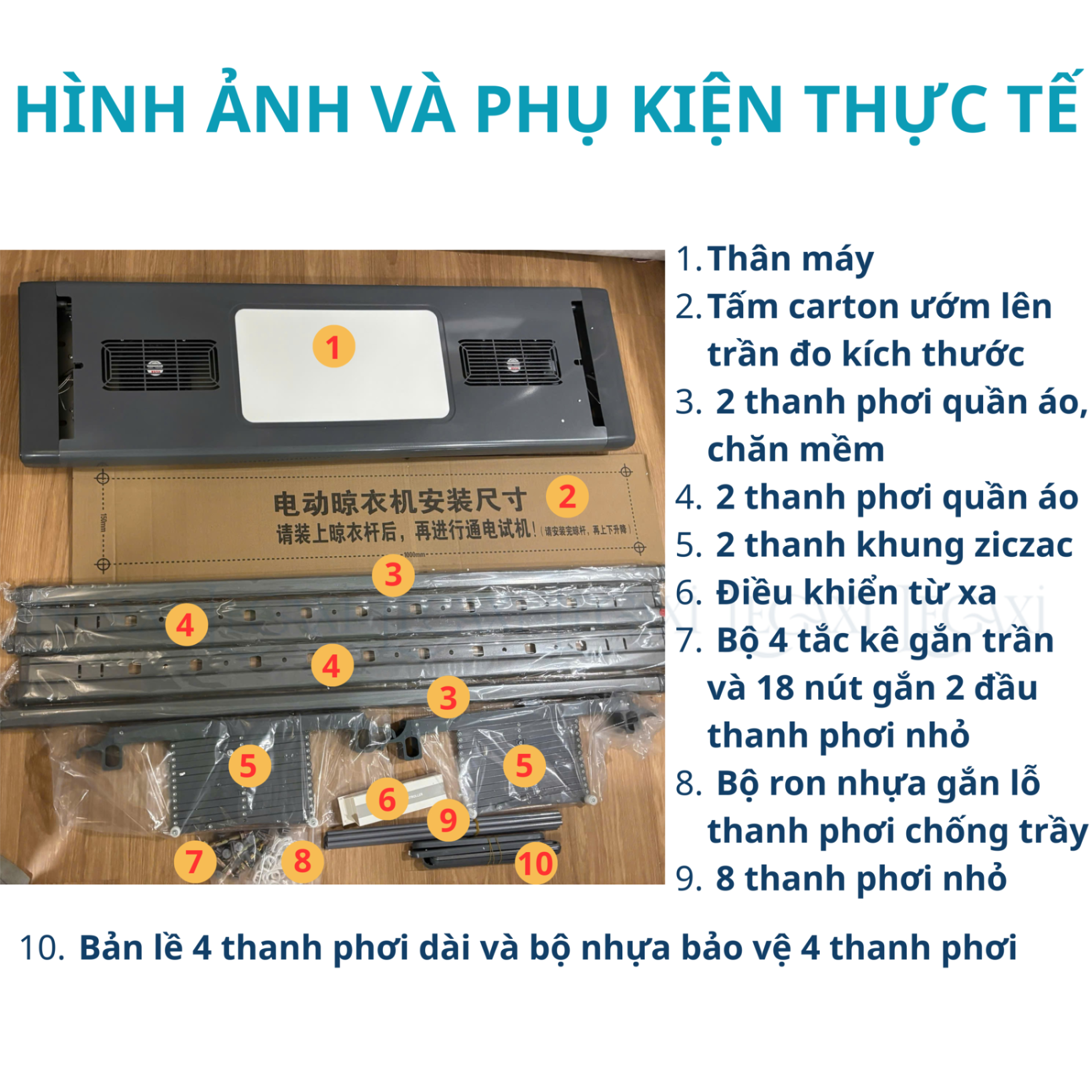 Sào Phơi Đồ Tự Động, Giá Treo Quần Áo Có Quạt Sấy Khô Đèn LED Khử Trùng Tia Cực Tím Remote Gắn Trần Legaxi