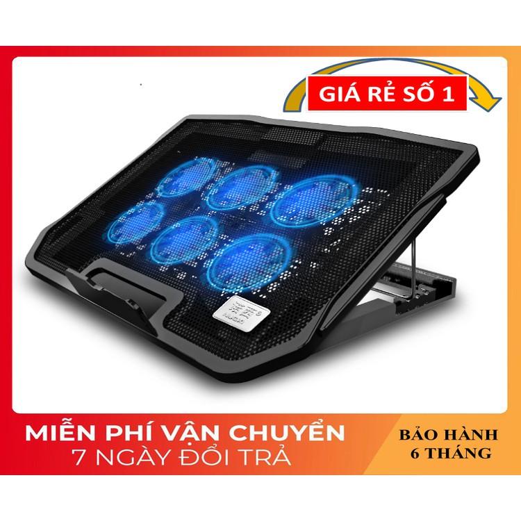 Tản Nhiệt Laptop ️️ Đế Tản Nhiệt Có 6 Quạt Tản Nhiệt Mạnh Mẽ - Phụ Kiện Laptop Bảo Vệ Máy Tính Bền Bỉ Hơn H9