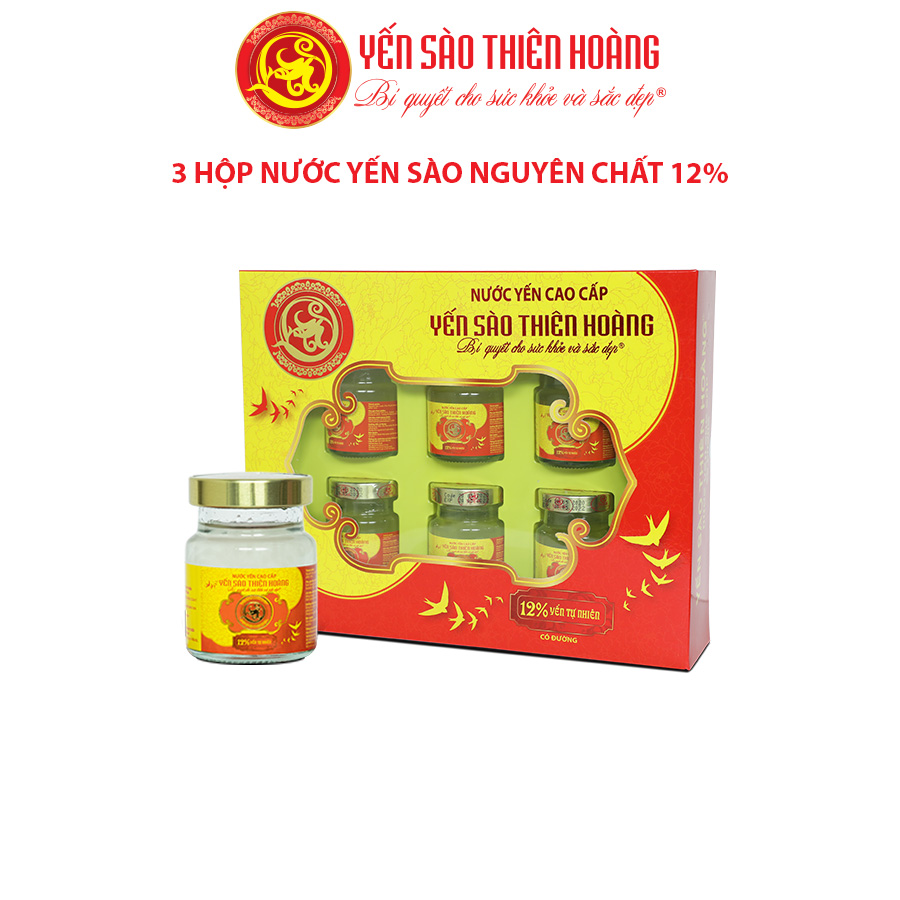 3 hộp yến Thiên Hoàng 12% ( hộp/6 lọ )