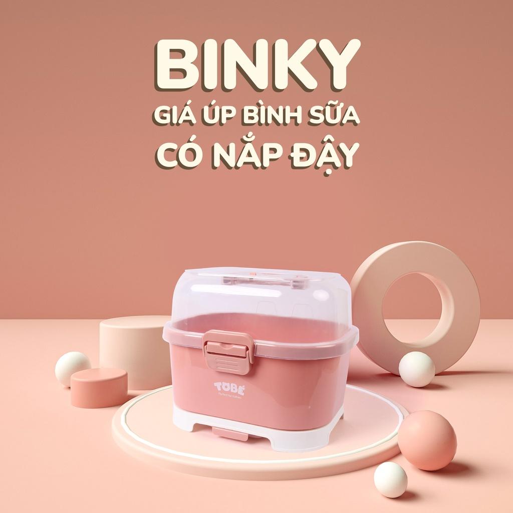 Giá úp bình sữa Binky ToBé có nắp đậy tiện lợi cho mẹ an toàn cho bé ( Tặng kèm sticker siêu cute)