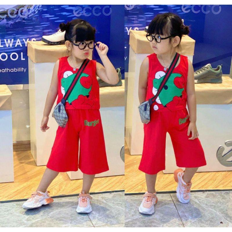 Bộ áo croptop quần lửng ống rộng siêu cưng - Đồ bộ trẻ em