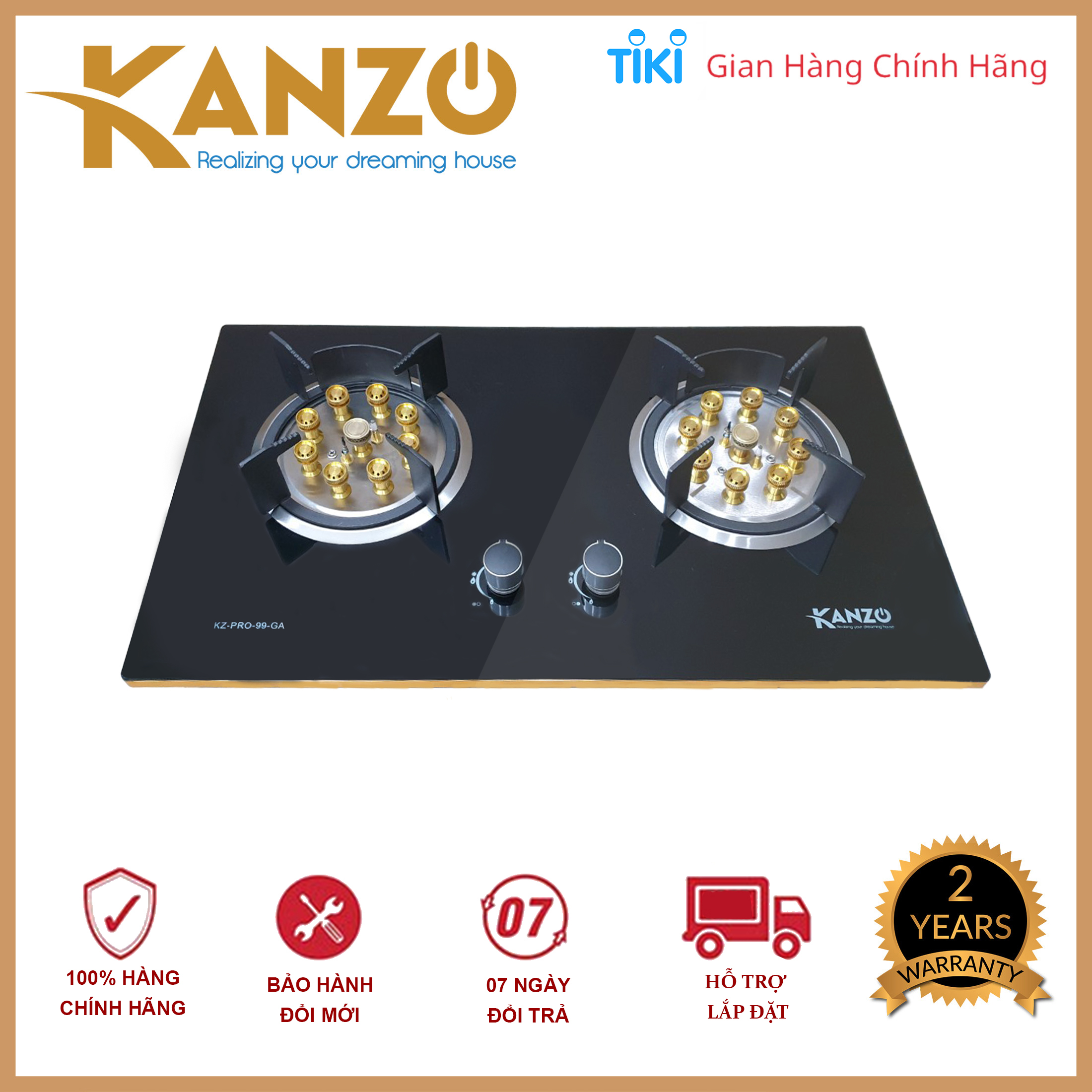 Hình ảnh Bếp gas âm Kanzo KZ-PRO-99 GA Italy Technology - 9 đầu hâm công nghệ mới (Tặng miếng chắn gió) - Hàng chính hãng