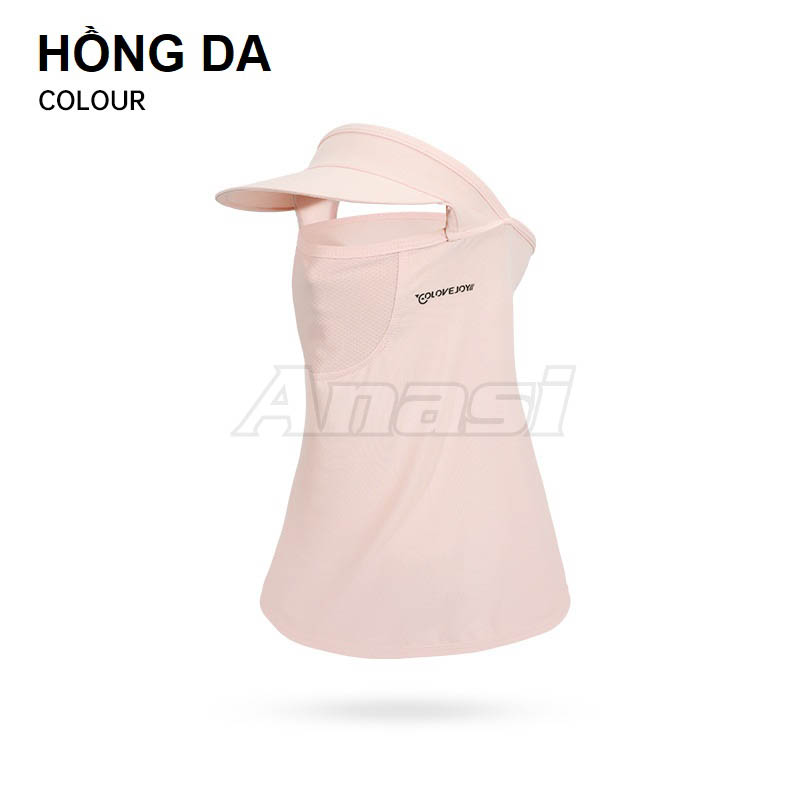 Khẩu trang kèm mũ/ nón kết vải lụa băng mát lạnh Anasi GF14 | Chống tia UV >98% | Chống nắng khi chơi Golf, chạy xe đạp, dã ngoại