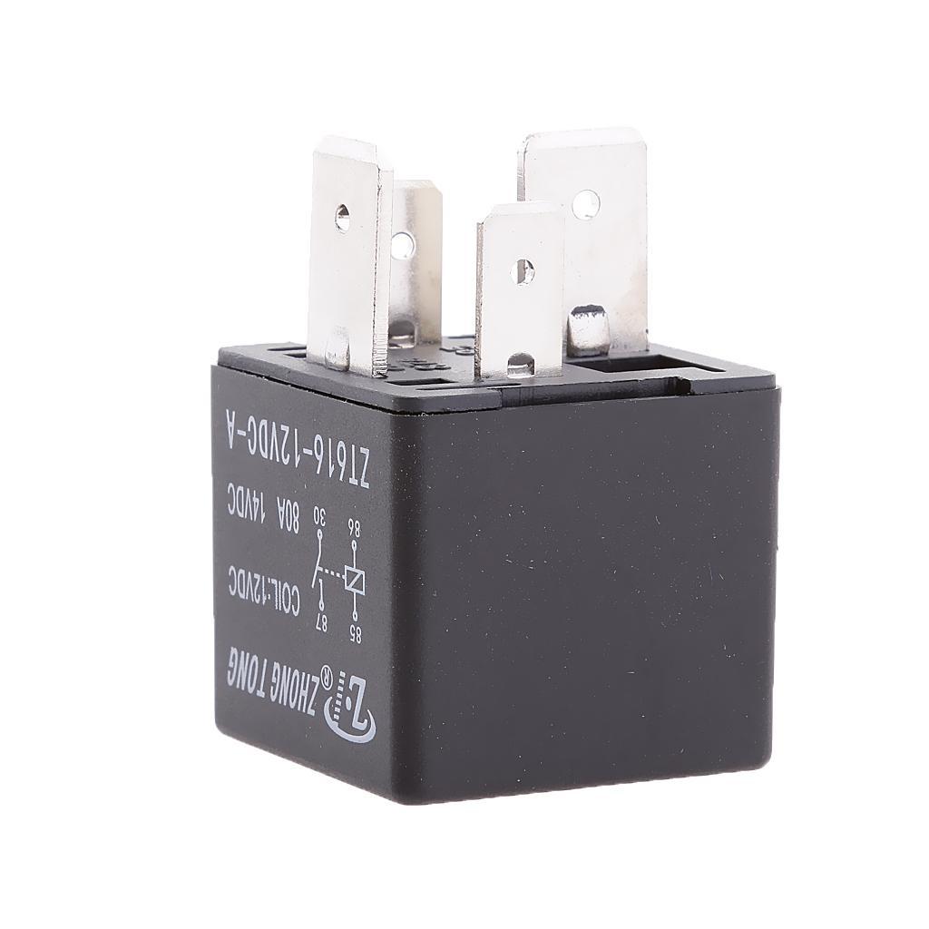 3-10pack 12V 80A 4 Pin Automotive Normally Open Contact Relay