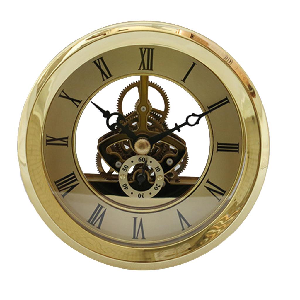 103mm Dial Roman Numeral Watch Quartz Clock Insert Movement DIY Parts -Golden