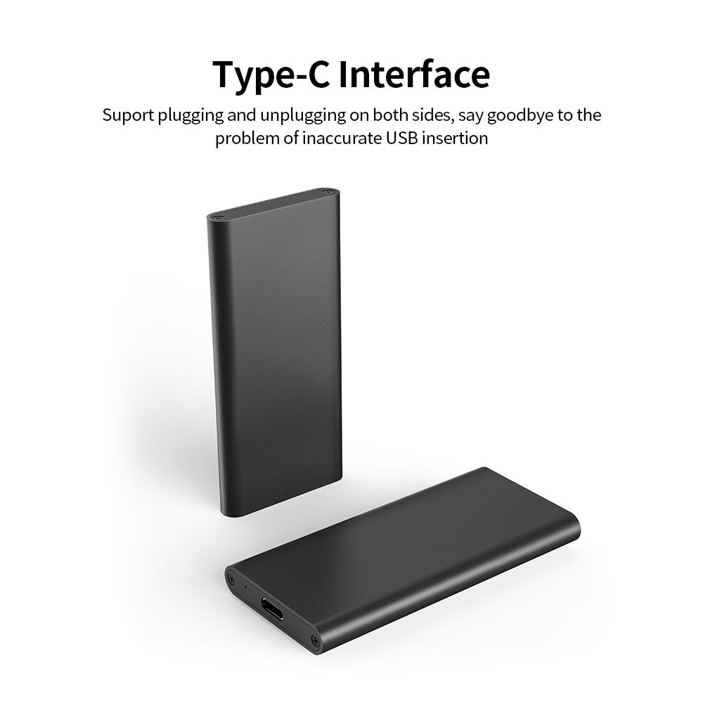 Ổ cứng di động SSD Type-C qua mSATA, Tốc độ cao USB 3.1 mSATA - Xám bạc