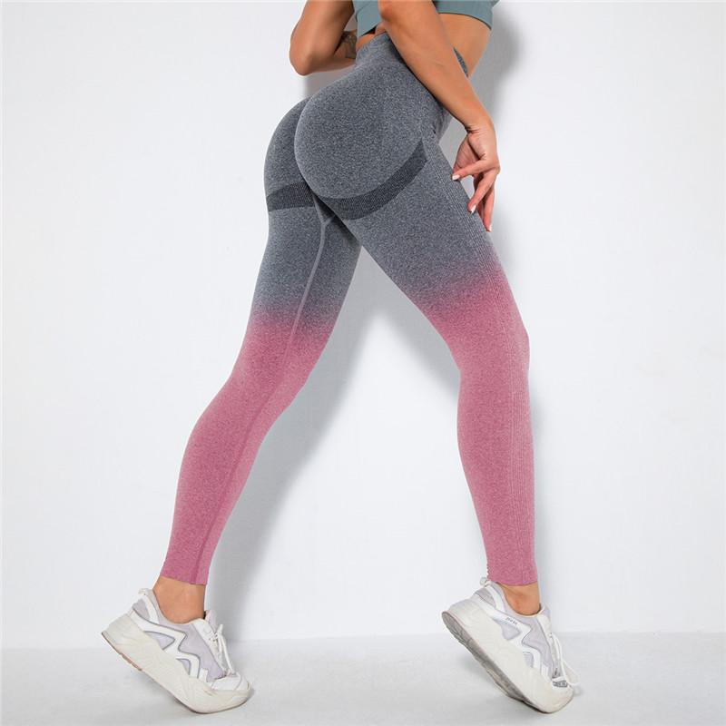 Gradient Thể Thao Scrunch Mông Quần Legging Đẩy Lên Tập Gym Quần Tập Yoga Cao Cấp Chạy Quần Không Đường May Quần Legging Tập Yoga Nữ