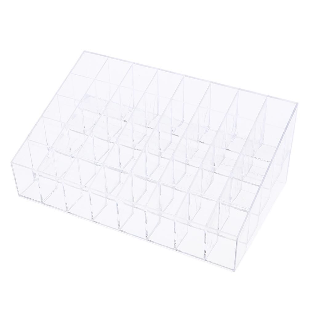 24 Grids Lipstick Nail Holder Display Clear Acrylic Makeup Organizer