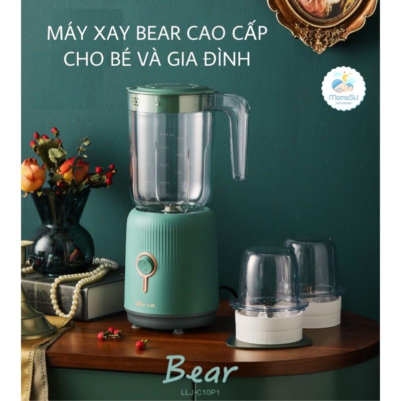 Máy xay đa năng Bear 1L kèm 2 cối 0,1L cho bé và gia đình (Máy xay Bear 3 cối) - Hàng chính hãng