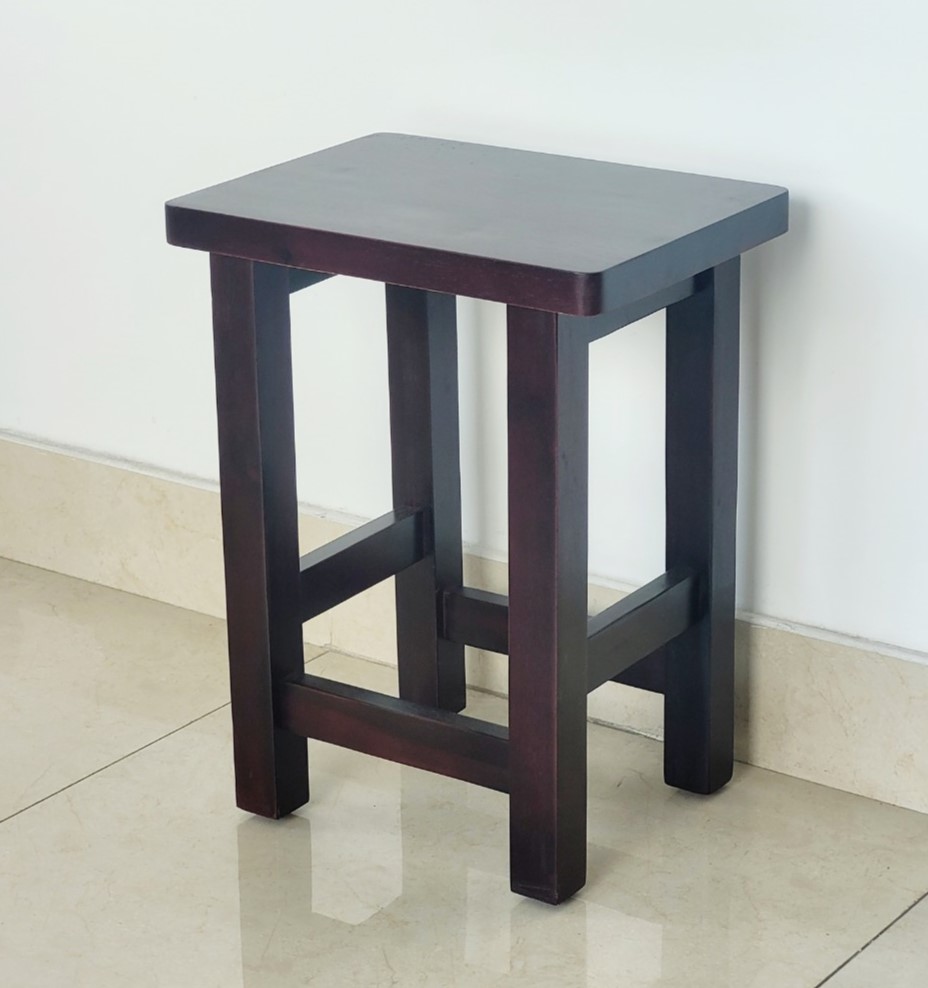 Ghế Đôn Gỗ Cao 46cm Mặt Chữ Nhật, Ghế Cafe Phố Chất Gỗ Dày - Hàng VN Xuất Khẩu