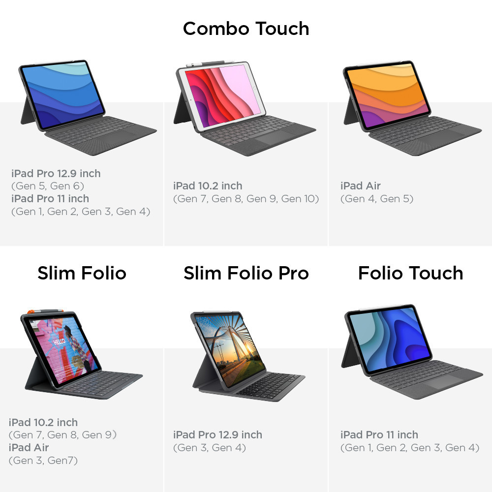 Bao da kèm phím Logitech Combo Touch dành cho iPad 10.9 inch Gen 10 - Có thể tháo rời, Trackpad siêu nhạy, chiếu sáng nền - Hàng chính hãng