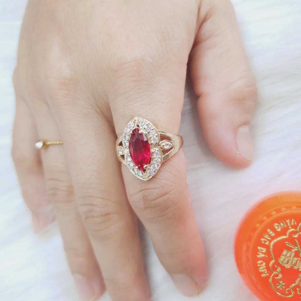 Nhẫn Nữ Hạt Dưa Đá Vàng Vonfram Cao Cấp-Dùng vĩnh viễn không phai màu-Bảo Hành 5 Năm