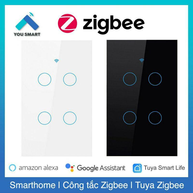 Công tắc thông minh ZIGBEE Tuya Smart Life 1-2-3-4 nút cảm ứng - Phiên bản Zigbee mặt kính