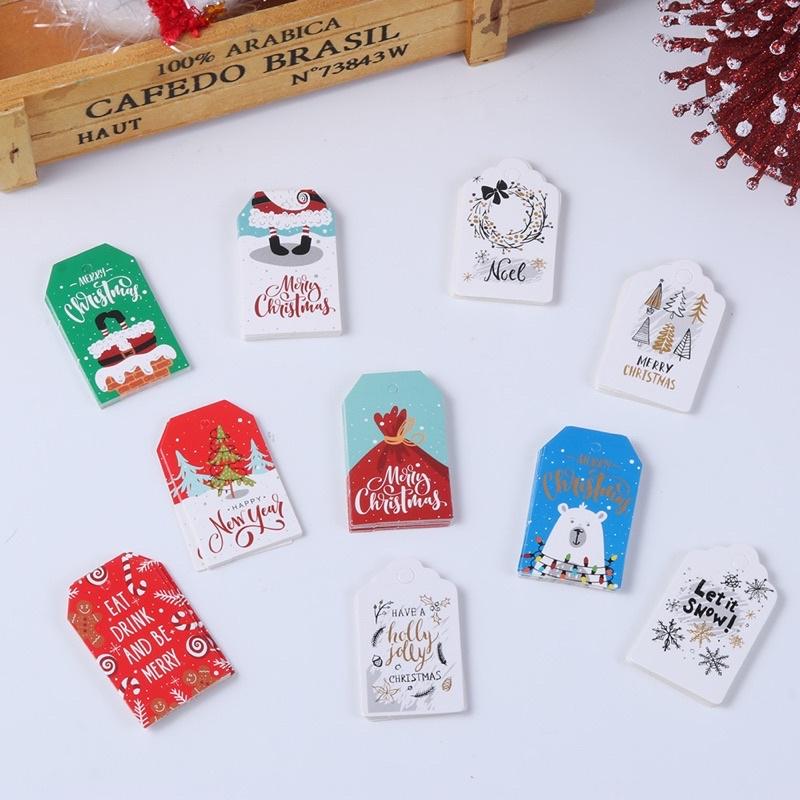 Mix 50 tag 10 mẫu chủ đề giáng sinh / Noel / X-mas dùng để trang trí