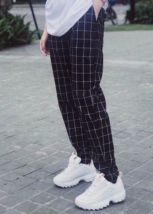 Quần kẻ caro unisex