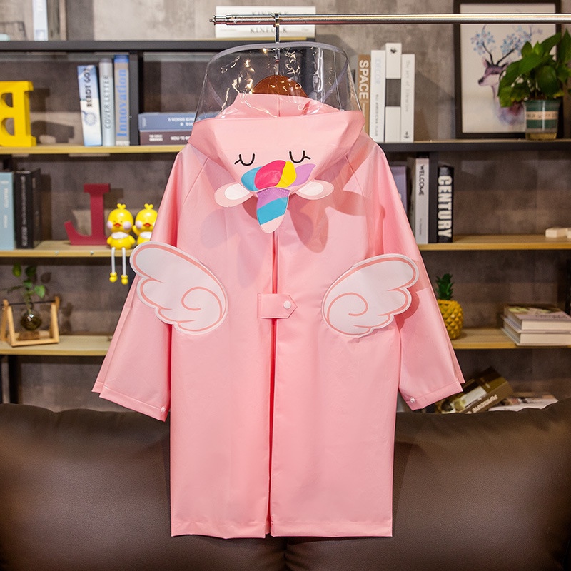 Áo mưa Unicorn, vịt con và hồng thỏ đáng yêu dáng ngắn qua gối cho bé (size 15kg-32kg)