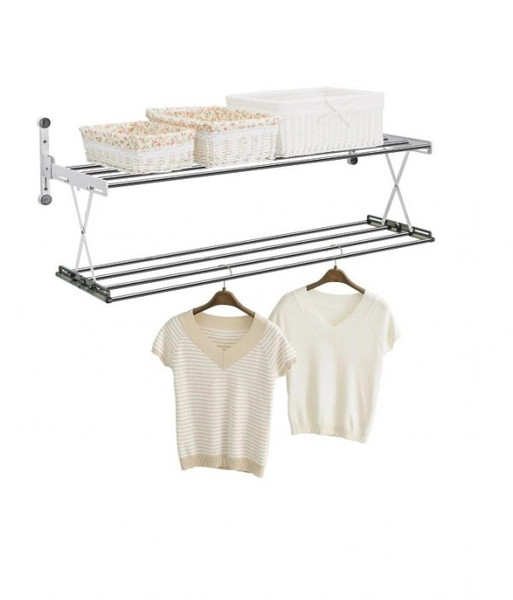 Giá treo và để đồ 2 tầng Inox gấp gọn Wellex RH2100 Hàn Quốc Hàng Chính Hãng