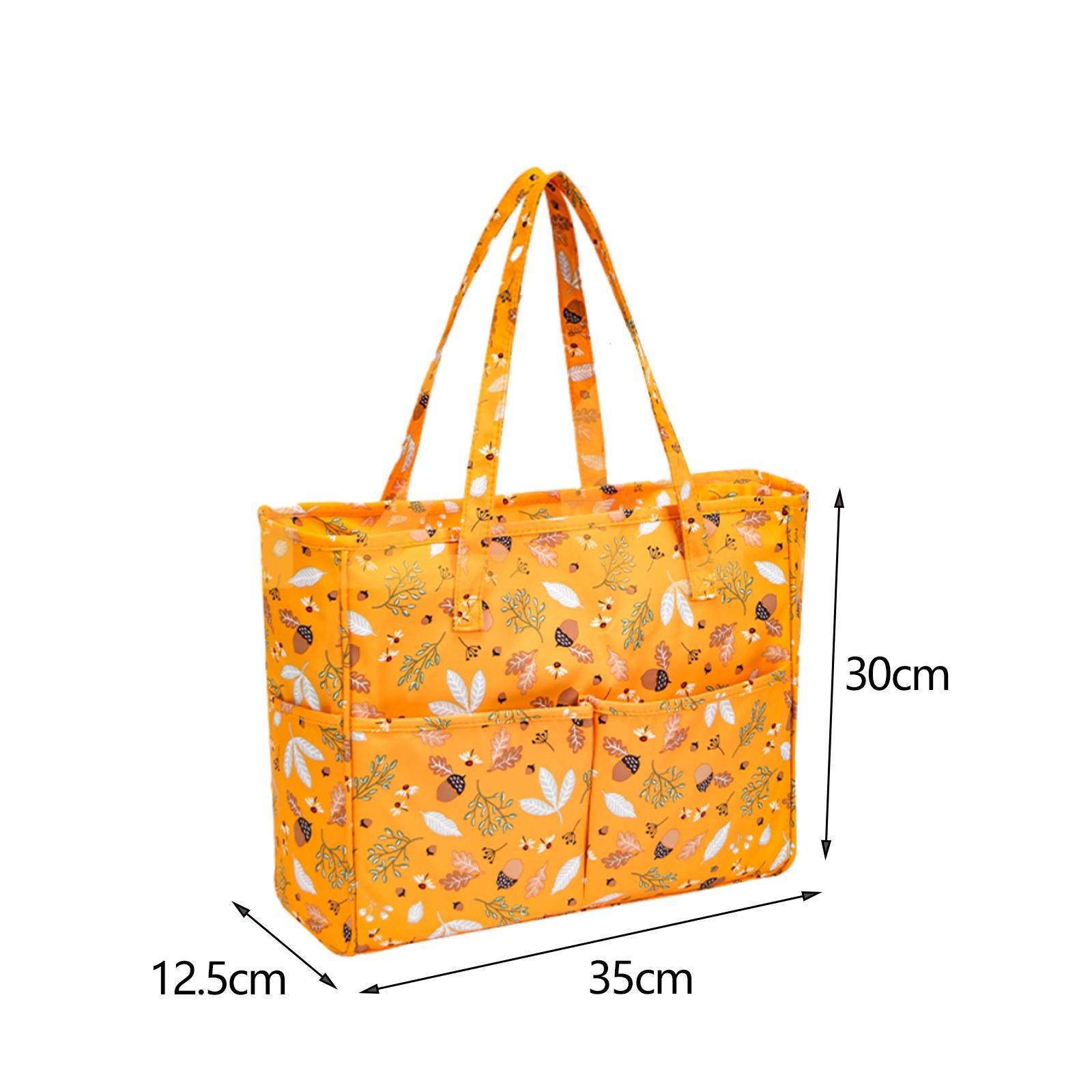 Yarn Storage Bag Portable Practical Multi Pockets Oxford Cloth Multiuse Knitting Bag Large Capacity for Household Travel Embroidery Supplies