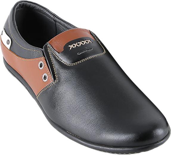 Giày Mọi Nam Da Bò Cao Cấp Màu Đen Phối Da HC7783