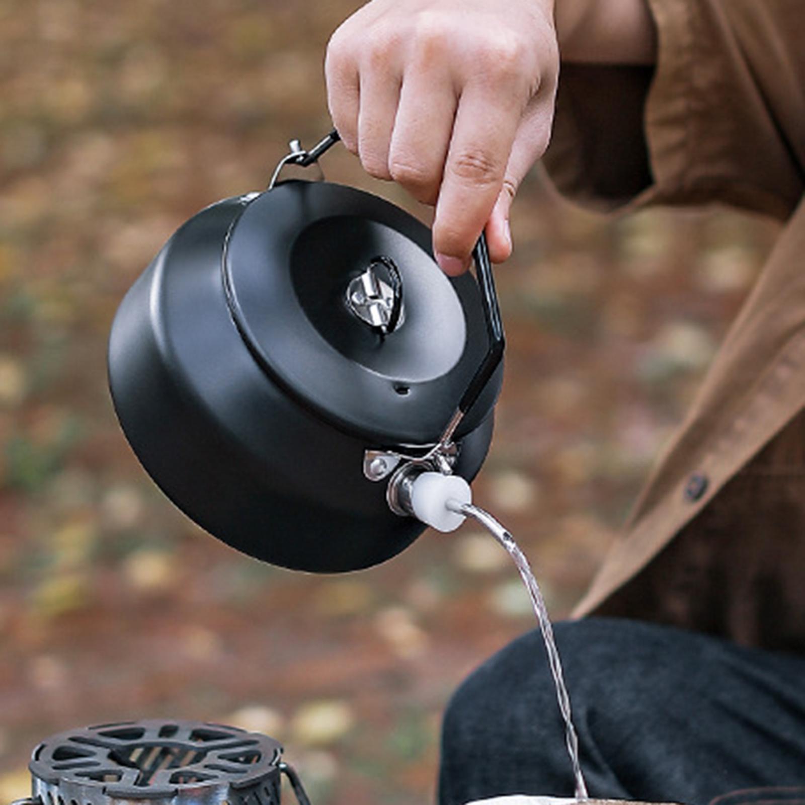 Water Boiler 1L Camping Water Kettle Anti Scald and Lockable Handle Teapot Teakettle for Camp Fishing Mountaineering Barbecue
