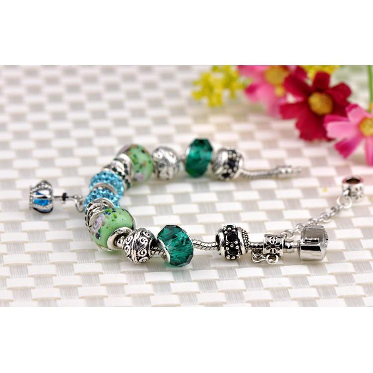 Vòng tay vương miện charm hoa