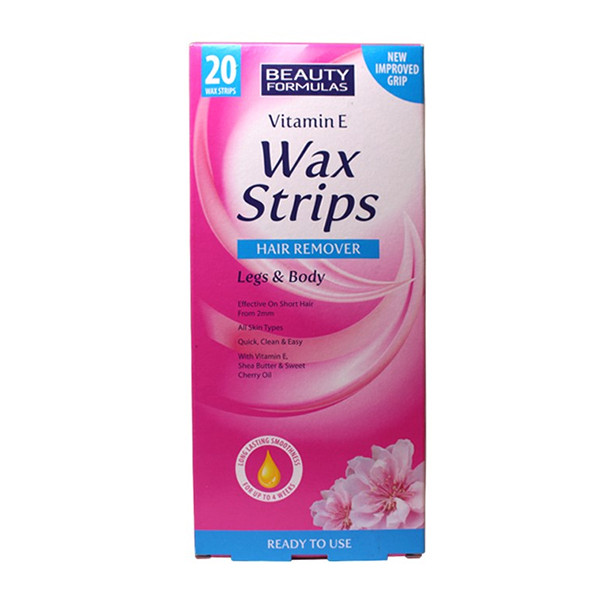 Miếng dán tẩy lông Beauty Formulas Wax Strips Legs and Body - hộp 20 miếng