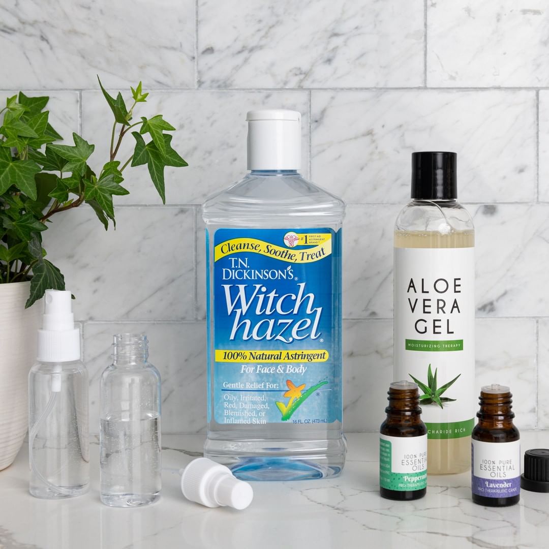 Toner T.N Dickinson's Witch Hazel 100% Natural Astringent For Face &amp; Body, Làm Dịu Da Mặt &amp; Cơ Thể - 237ml và 473ml